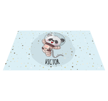Söt panda-astronaut Vinylmatta namn - Tenstickers