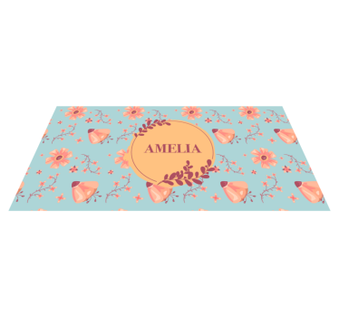 Blomsterarrangemang Vinylmatta namn - Tenstickers