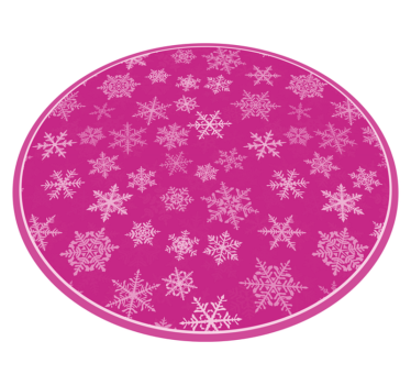 Rosa snöflingemönster Vinylmatta Jul - Tenstickers