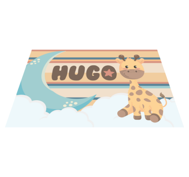 Giraffdesign Vinylmatta namn - Tenstickers