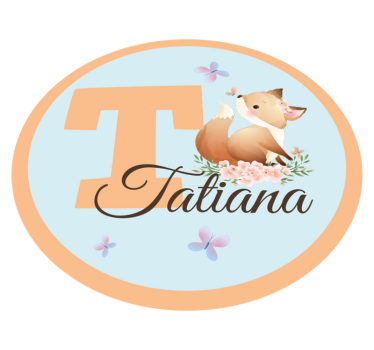 Bedårande rävillustration Vinylmatta namn - Tenstickers