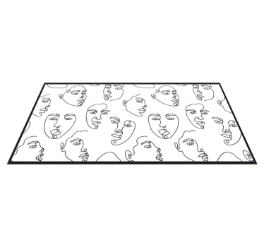 Linjekonst ansikten Vinylmatta Mosaik - Tenstickers