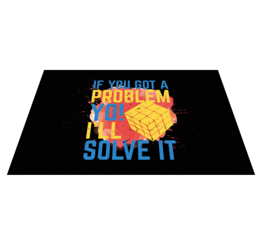 Rubik kub splash färger retro matta - Tenstickers