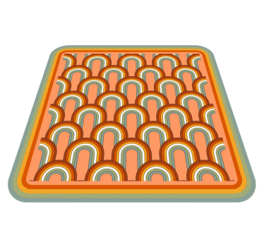 Färgglada bågmönster Vinylmatta geometrisk - Tenstickers