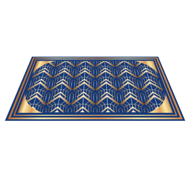Modern konst blå och gyllene deco geometriska mattor - Tenstickers