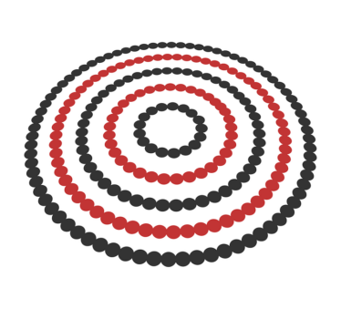 Geometriska mattor i tvåfärgade cirklar - Tenstickers