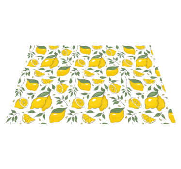 Citron blommönster Vinylmatta Kök - Tenstickers