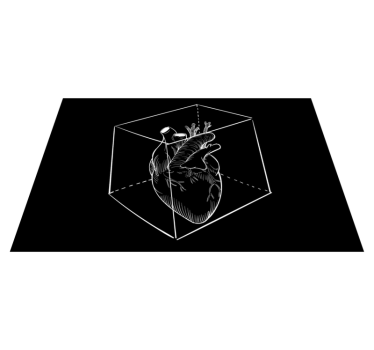 Hjärtaillustration Vinylmatta modern - Tenstickers