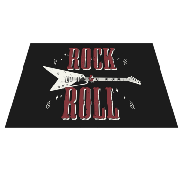 Rock n' roll med gitarrdesign sovrumsmatta - Tenstickers
