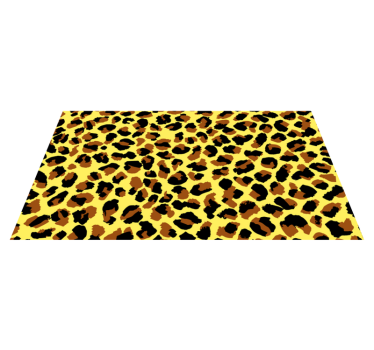 Svart och gul leopardmönster retro matta - Tenstickers