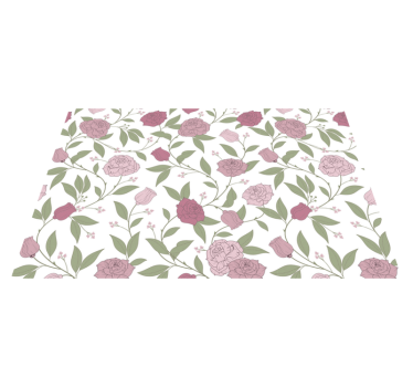 Elegant trädgårdsmönster Vinylmatta blommor och växter - Tenstickers