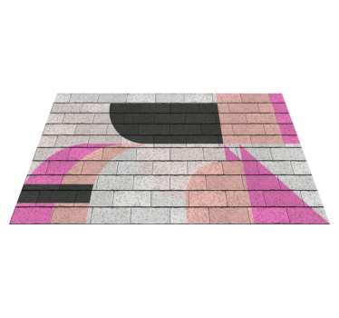 Konceptuella färgsegment Vinylmatta geometrisk - Tenstickers