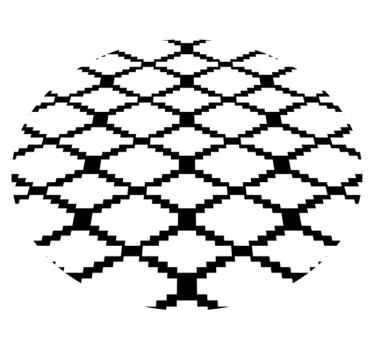 Modernt svartvitt Vinylmatta geometrisk - Tenstickers