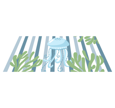 Randig manet Ocean Vinylmatta djur - Tenstickers