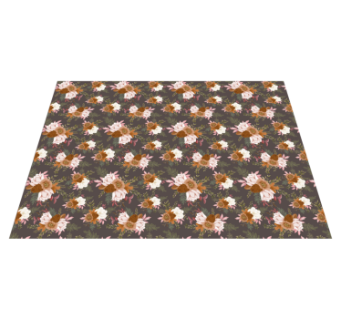Blommönster elegans Vinylmatta blommor och växter - Tenstickers