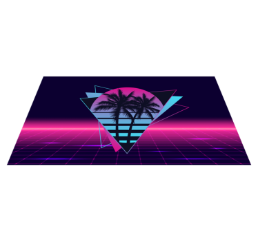 Retro neon palmer Vinylmatta årgång - Tenstickers