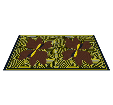 Geometrisk blommig kontrast Vinylmatta geometrisk - Tenstickers