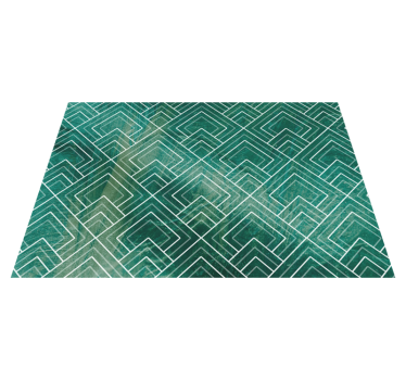 Geometrisk grön chevron Vinylmatta kakeleffekt - Tenstickers