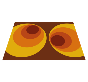 70-tals cirkulära orange mönster retro matta - Tenstickers