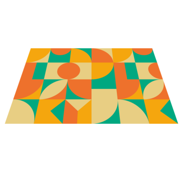 Entrématta i färgglad geometrisk design - Tenstickers