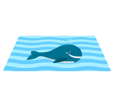 Leende val illustration Vinylmatta Barn - Tenstickers