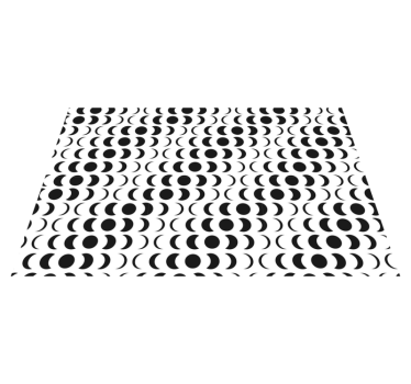 Monokroma halvcirklar Vinylmatta geometrisk - Tenstickers