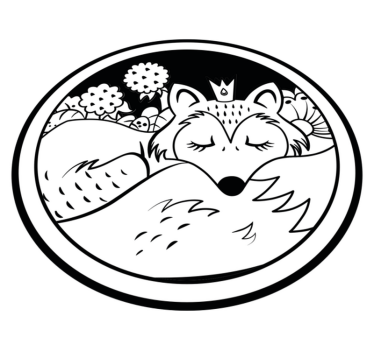 Svart och vit räv sovande babymatta - Tenstickers