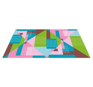 Geometriska former fusion Vinylmatta geometrisk - Tenstickers