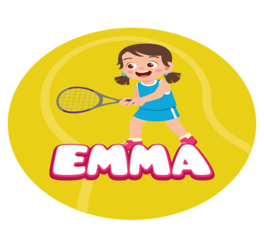 Flicktennisspelare med namn personlig vinylmatta - Tenstickers