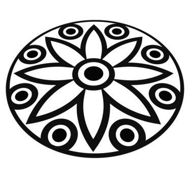 Cirkulär mandala design Vinylmatta geometrisk - Tenstickers