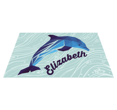 Personlig delfin Vinylmatta namn - Tenstickers