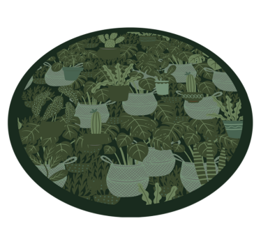 Mörk mossa blomma vinyl floo matta - Tenstickers
