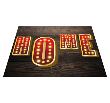 "hem" neon text skräddarsydda mattor - Tenstickers