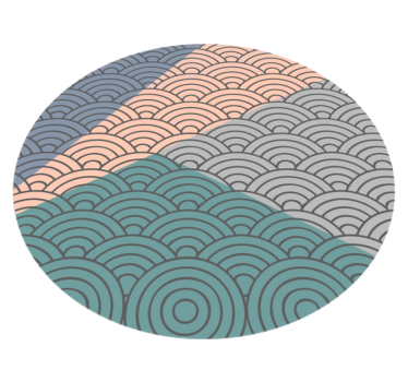 Bågade vågmönster Vinylmatta geometrisk - Tenstickers