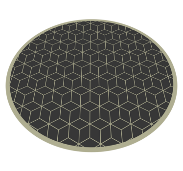 Geometriskt mönstrad cirkulär accent vinylmatta - Tenstickers