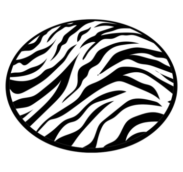 Zebra stripe circular design vinylmatta djurtryck - Tenstickers