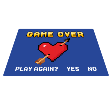Pixelerat hjärta Game Over vinylmattor - Tenstickers