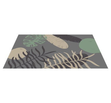 Botaniskt bladmönsterdesign vinylmatta blommor och växter - Tenstickers