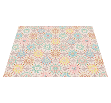 Geometrisk mandala mönster vinylmatta blommor och växter - Tenstickers