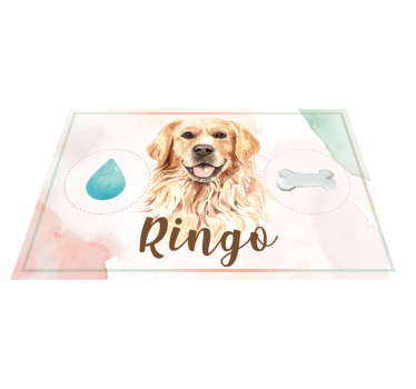 Golden retriever vatten och matdjur matta - Tenstickers