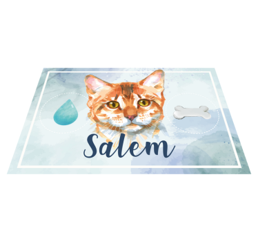 Akvarell katt med namn djur matta - Tenstickers