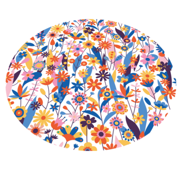 Mångfärgade blommor Vinylmatta natur - Tenstickers