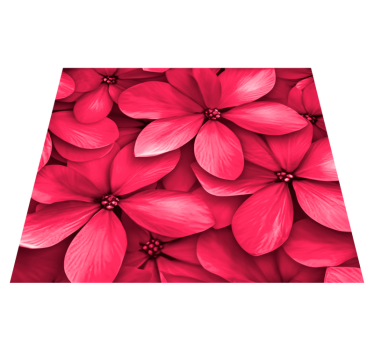 Viva Magenta vinylmatta med kronblad - Tenstickers