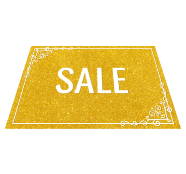 Rea gyllene glitter konsistens Vinylmatta Rektangel - Tenstickers