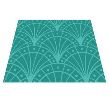 Artdeco stil Vinylmatta turkos - Tenstickers