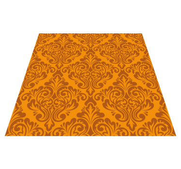 Vintage damast Vinylmatta Orange - Tenstickers
