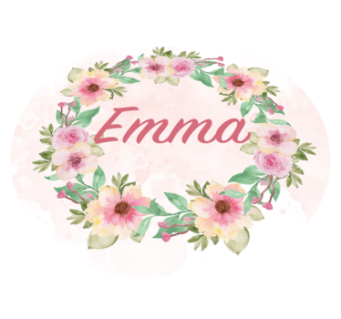 Krona av blommor vinylmatta namn - Tenstickers