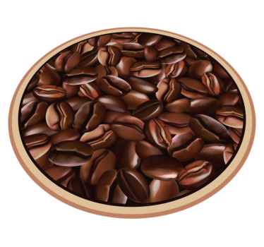 Kaffebönor cirkel Vinylmatta textur - Tenstickers