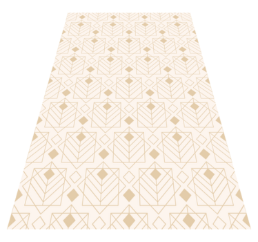 Art déco mönster Vinylmatta beige - Tenstickers