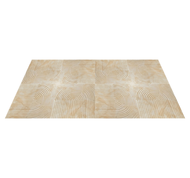 Moderna bågar Vinylmatta beige - Tenstickers